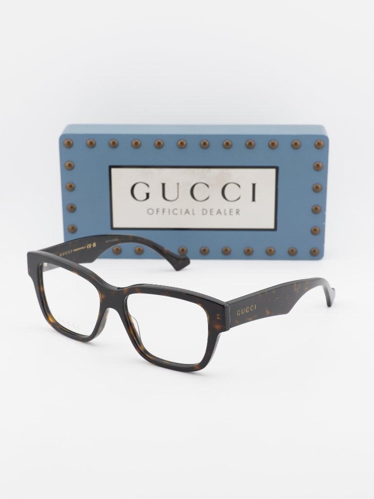 Gucci Gg1428o 005 Square Eyeglasses - Havana 55mm